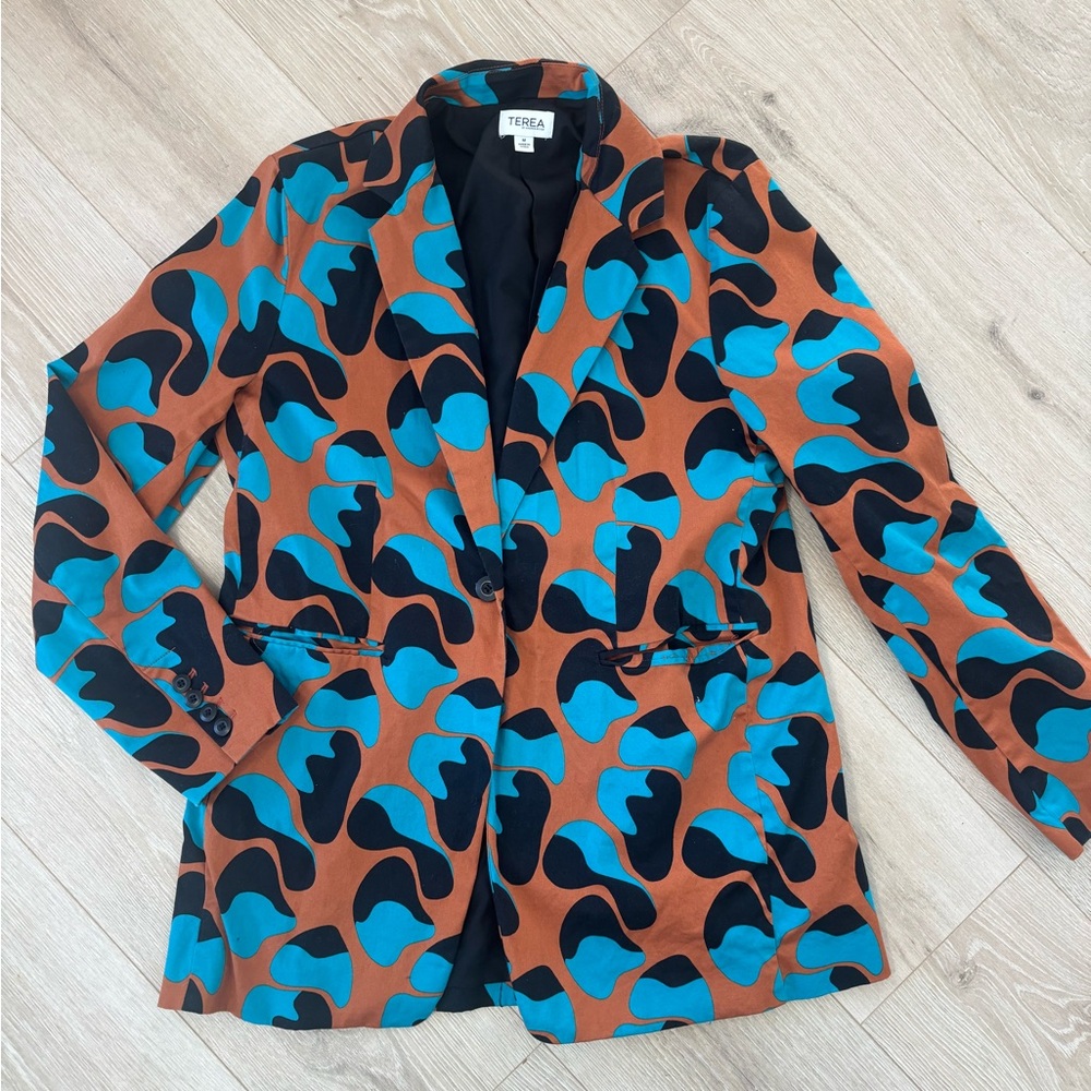 Terea Geometric Pattern Blazer - image 1